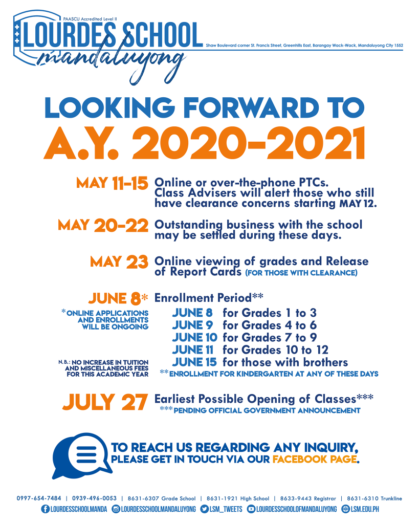 Looking Forward To AY 2020 - 2021