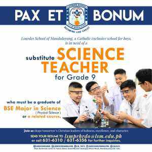 Substitute Science Teacher for Grade 9